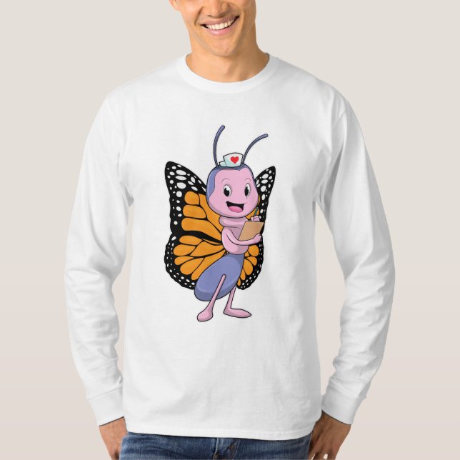 Butterfly as Nurse T Shirt (Framsida)