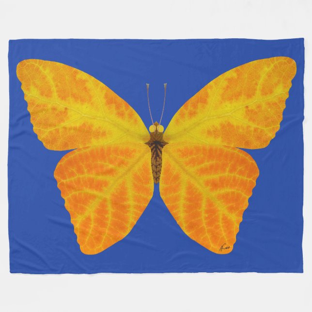 Butterfly aspen Löv 3 Fleecefilt (Framsidan (Horisontell))