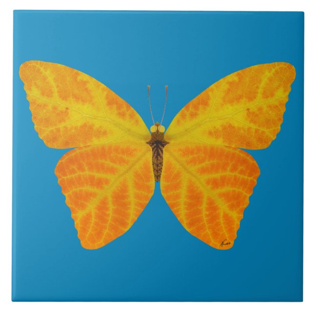 Butterfly aspen Löv 3 Kakelplatta (Framsidan)