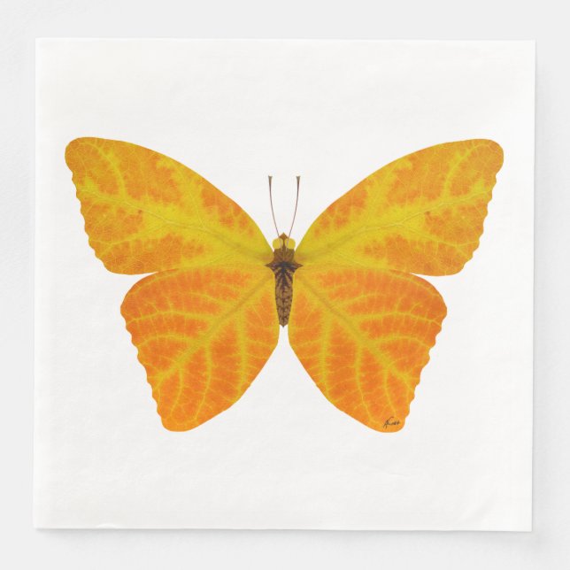Butterfly aspen Löv 3 Pappersservett (Framsida)