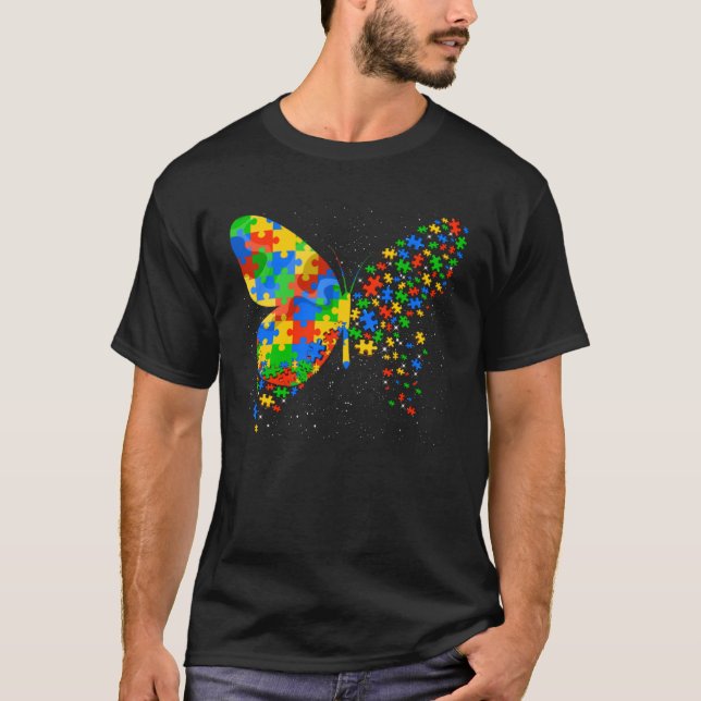 Butterfly Autism Awareness Men Women Kids Autism A T Shirt (Framsida)
