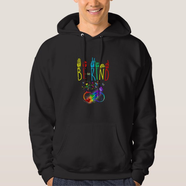 Butterfly Autism be like Butterfly Sign Language Hoodie (Framsida)