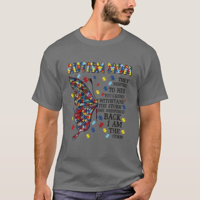 Butterfly Autism Mamma de viskade åt henne T Shirt (Framsida)