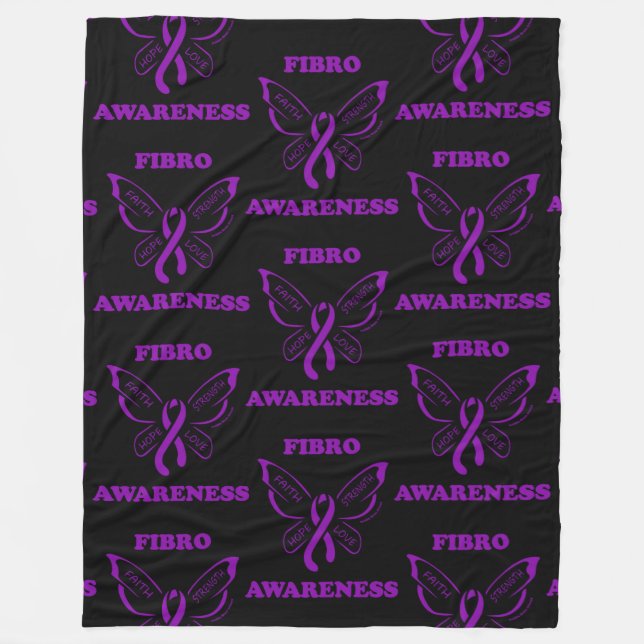 Butterfly/Awareness...Fibro Fleece Blanket (Framsidan)