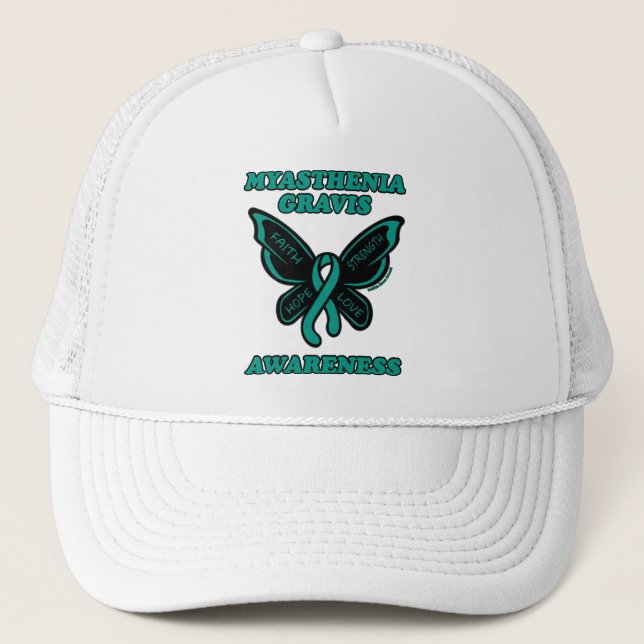 Butterfly/Awareness...Myasthenia Gravis Trucker Ha Keps (Framsida)