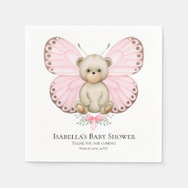 Butterfly Baby Bear Girl | Barnskötare Napkins Pappersservett