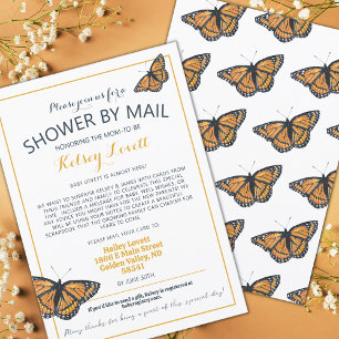 Butterfly Baby Card Shower by Mail Inbjudningar