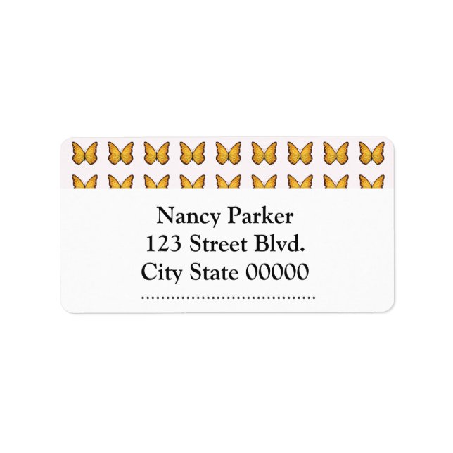 Butterfly Baby Shower Adressetikett (Framsidan)