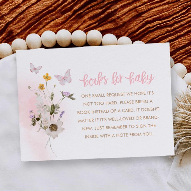 Butterfly Baby Shower Bokar för Baby Card Tilläggskort (Butterfly and Wildflower books for baby Card)