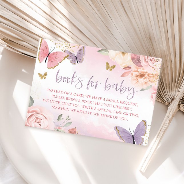 Butterfly Baby Shower Bokar för Baby Card Tilläggskort (Butterfly Baby Shower Books for Baby Card)