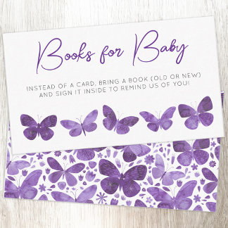 Butterfly Baby Shower Bokar för Baby Tilläggskort
