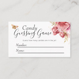 Butterfly Baby Shower Candy Guessing Game Visitkort