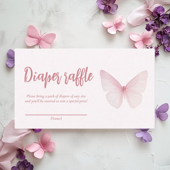 "Butterfly Baby Shower Diaper Raffle Biljett" Tilläggskort (Skapare uppladdad)
