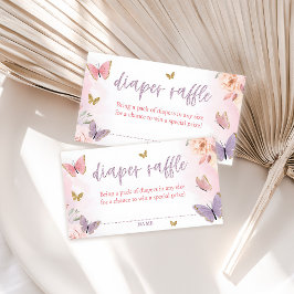 Butterfly Baby Shower Diaper Raffle-höljeskort Tilläggskort