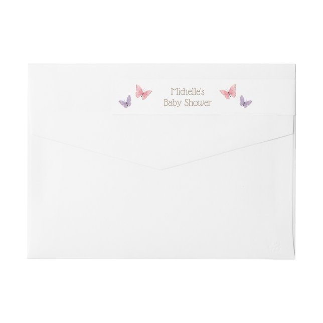 Butterfly Baby Shower Etikettband (Baksidan)