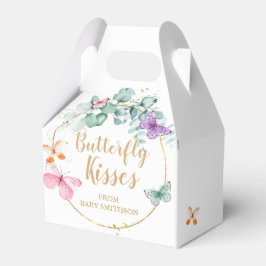 Butterfly Baby Shower Eucalyptus White och Guld Presentaskar