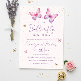 Butterfly Baby Shower Invitation Inbjudningar