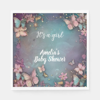 Butterfly Baby Shower Lila Pappersservett