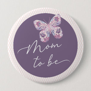 Butterfly Baby Shower Mamma to be Button Knapp