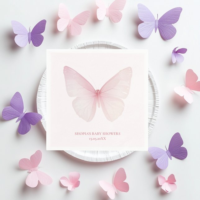 "Butterfly Baby Shower Napkins" Pappersservett (Skapare uppladdad)