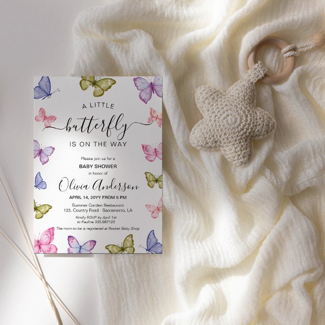 Butterfly Baby Shower-neutralt Inbjudningar (Skapare uppladdad)