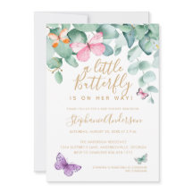 Butterfly Baby Shower Rosa Guld Eucalyptus