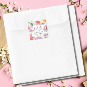 Butterfly Baby Shower Tack Fyrkantigt Klistermärke