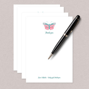 Butterfly Baby Shower tackkort-kort Tack Kort