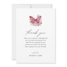 Butterfly Baby Shower - tackkort