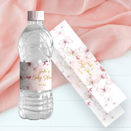 Butterfly Baby Shower-Vattenflaska etikett