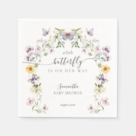 Butterfly Baby Shower Wildblomma Pappersservett