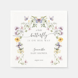 Butterfly Baby Shower Wildblomma Pappersservett
