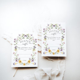 Butterfly Baby Shower Wildblomme Diaper Raffle Tilläggskort