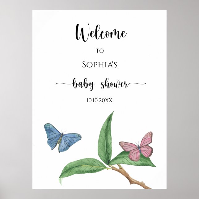 Butterfly babydusch poster (Framsidan)
