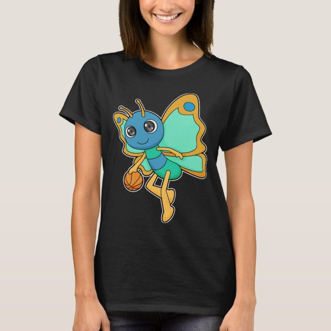 Butterfly Basketball Player Basketball T Shirt (Framsida)