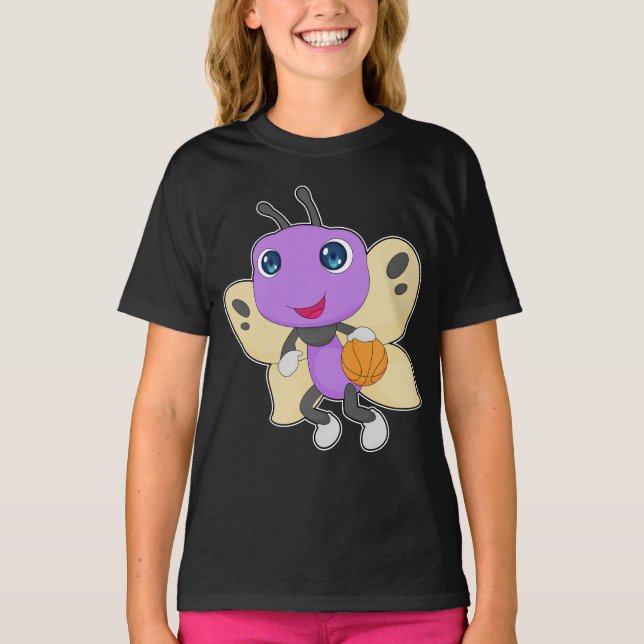 Butterfly Basketball Player Basketball T Shirt (Framsida)