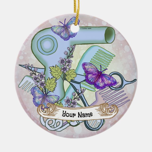 Butterfly Beautician Julgransprydnad Keramik (Framsidan)