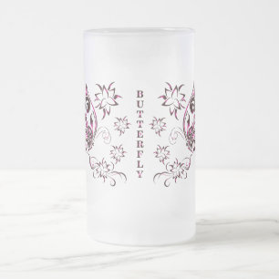 Butterfly Beer Glass Frostat Ölglas
