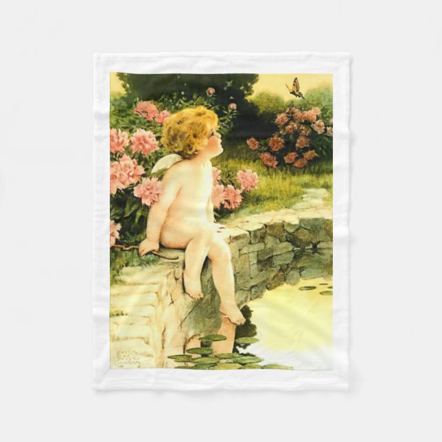 BUTTERFLY Bessie Pease Gutmann Art Fleecefilt (Framsidan)