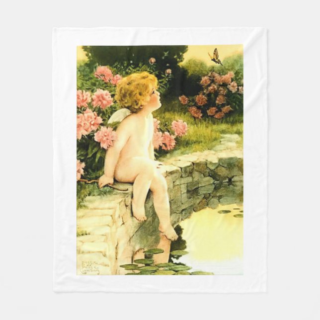 BUTTERFLY Bessie Pease Gutmann Art Fleecefilt (Framsidan)