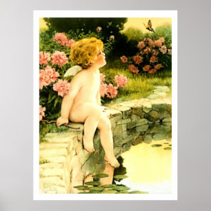 BUTTERFLY Bessie Pease Gutmann Art Poster