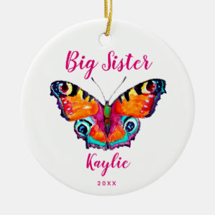 Butterfly Big Sister Personlig Anpassningsbar jul Julgransprydnad Keramik