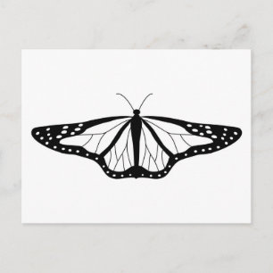 Butterfly-bild i svartvitt vykort