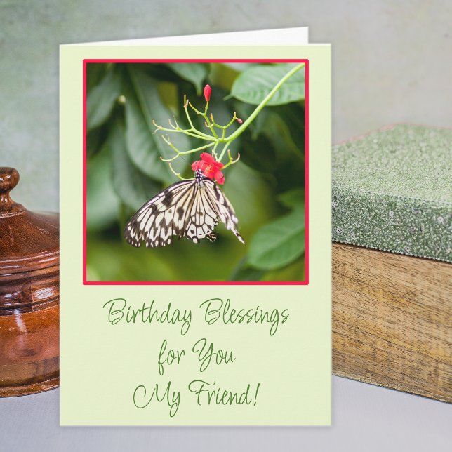 Butterfly Birthday Blessings Kort (Birthday Blessings greeting card.)