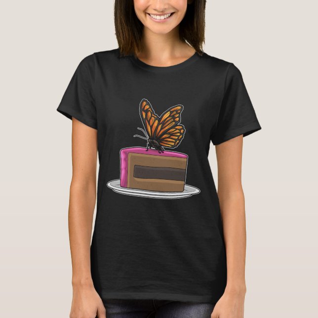 Butterfly Birthday Cake T Shirt (Framsida)