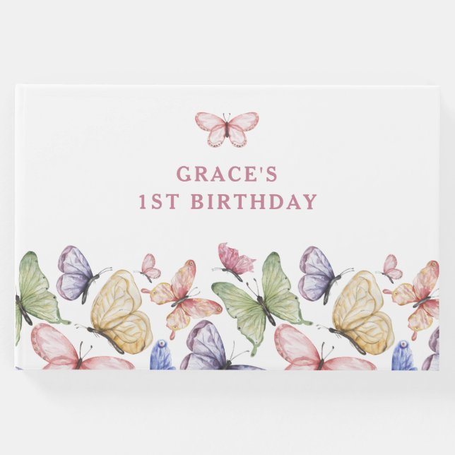 Butterfly Birthday Gästböcker (Framsida)