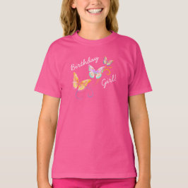 Butterfly Birthday Girl T Shirt