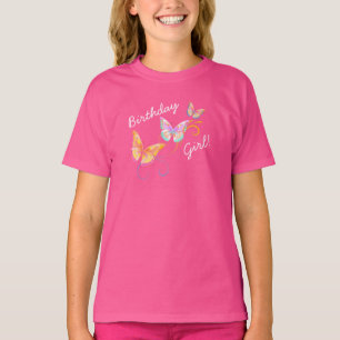 Butterfly Birthday Girl T Shirt