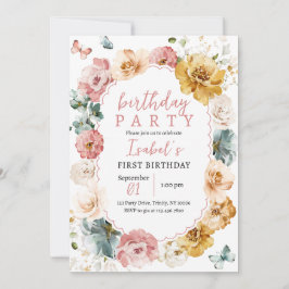 Butterfly Birthday Inbjudningar