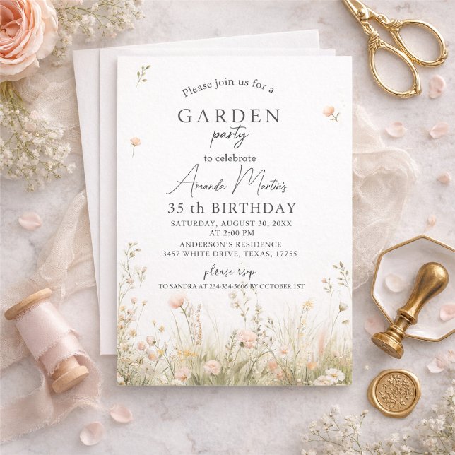 butterfly birthday invitation, spring flowers inbjudningar (Skapare uppladdad)